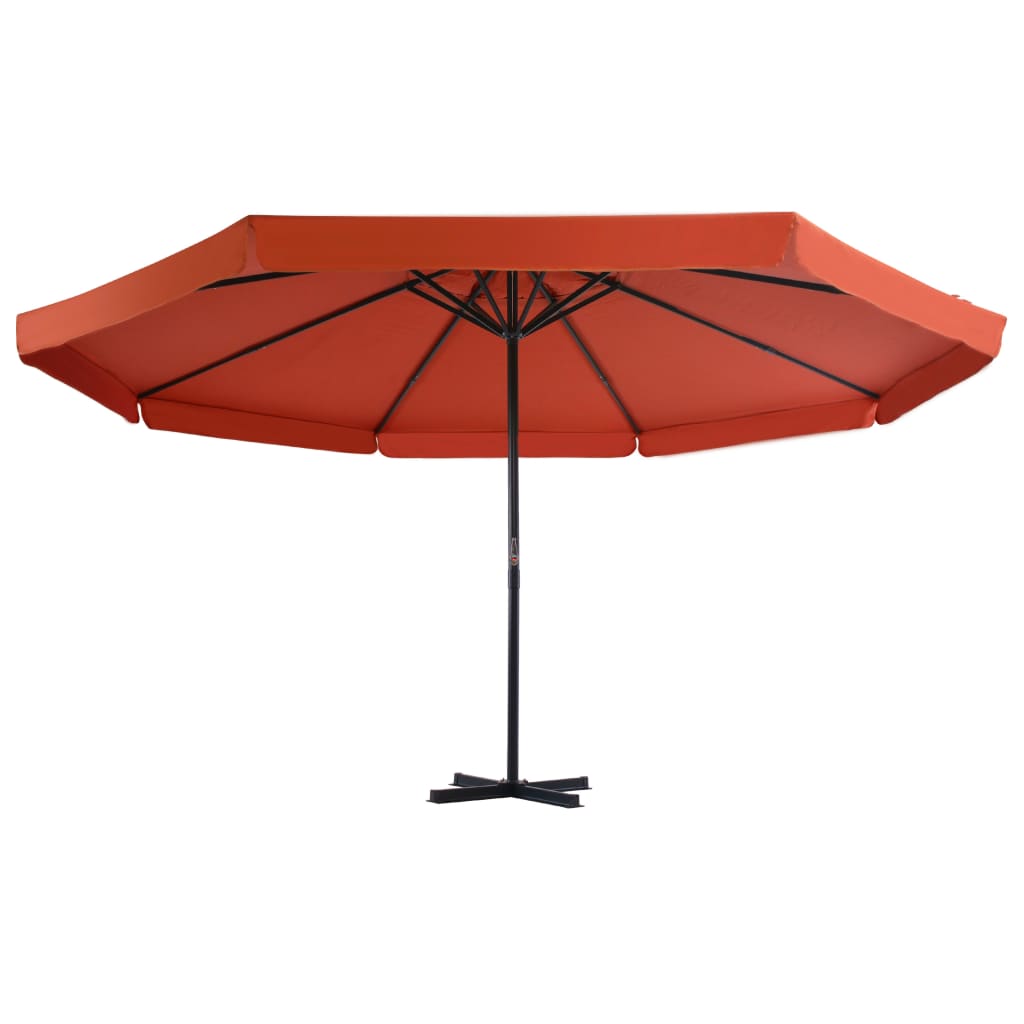 VidaXL Parasol met draagbare voet terracottakleurig