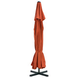 VidaXL Parasol met draagbare voet terracottakleurig