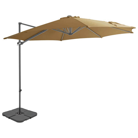 Vidaxl parasol met draagbare voet taupe