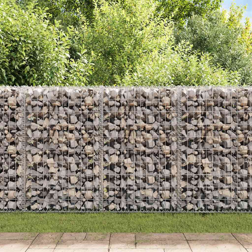 Vidaxl schanskorfmuur met deksels 50x20x100 cm gegalvaniseerd staal