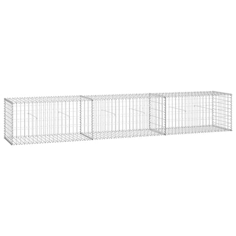 Vidaxl schanskorfmuur met deksels 300x50x50 cm gegalvaniseerd staal