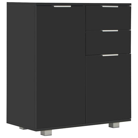Vidaxl dressoir 71x35x80 cm spaanplaat hoogglans zwart