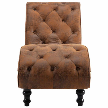 Vidaxl chaise longue kunstsuède bruin