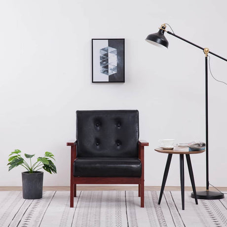 Vidaxl fauteuil kunstleer zwart