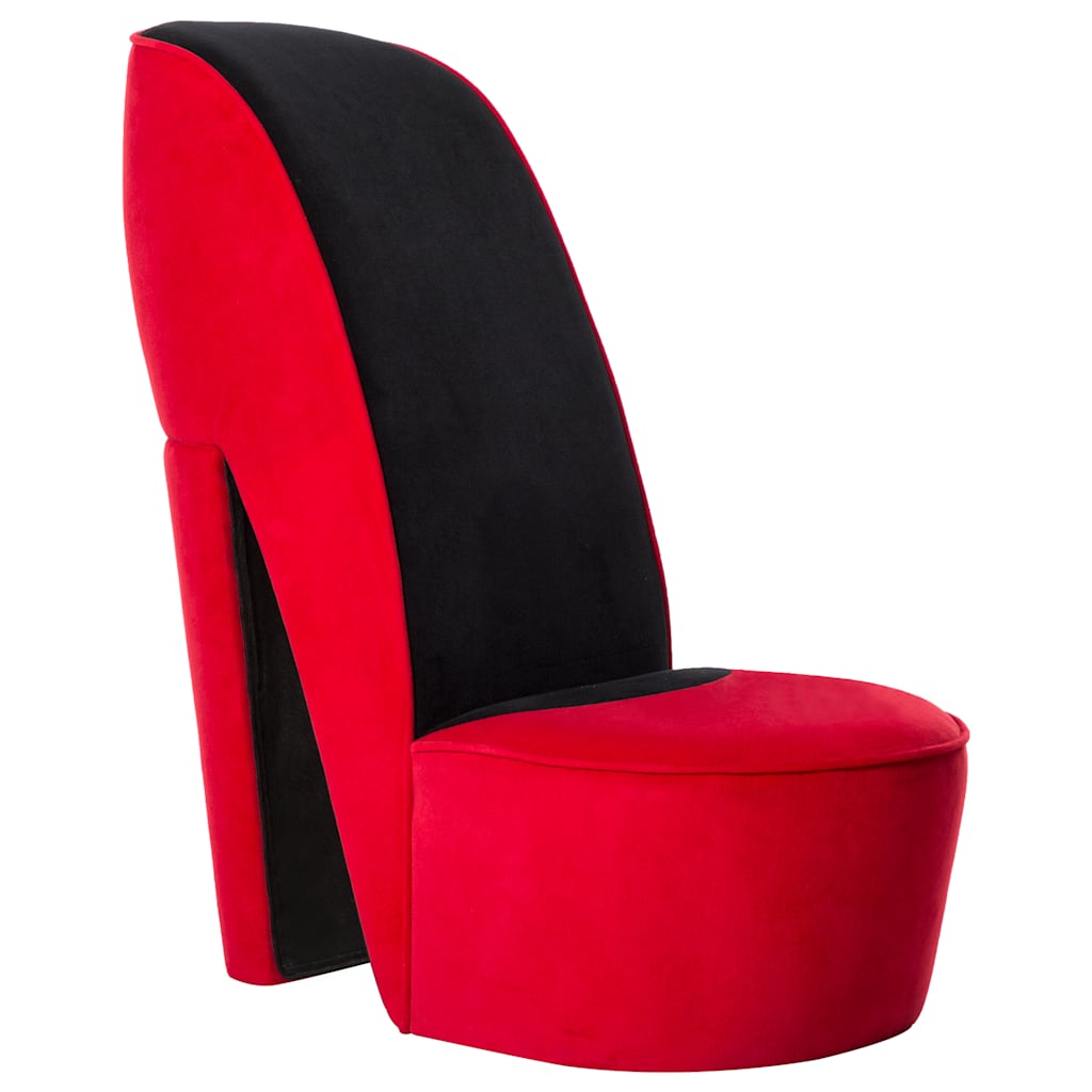 Vidaxl hakstoel fluweel rood