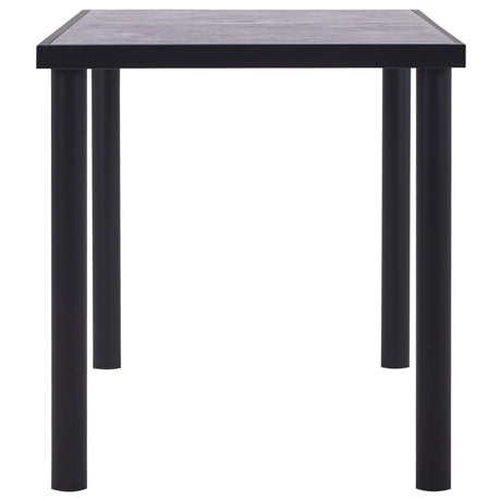 Vidaxl eettafel 140x70x75 cm mdf zwart en betongrijs