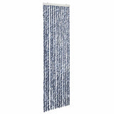Vidaxl vliegengordijn 56x185 cm chenille blauw, wit en zilver