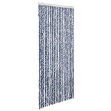 Vidaxl vliegengordijn 90x220 cm chenille blauw, wit en zilver