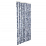 Vidaxl vliegengordijn 100x220 cm chenille blauw, wit en zilver