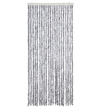 Vidaxl vliegengordijn 90x220 cm chenille wit en grijs