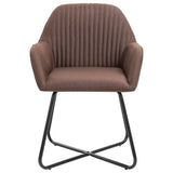 Vidaxl eetkamerstoelen 2 st stof bruin