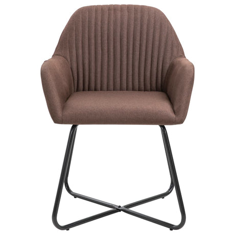 Vidaxl eetkamerstoelen 2 st stof bruin
