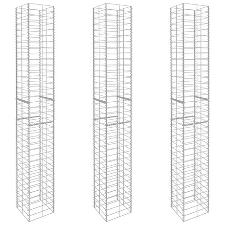 Vidaxl schanskorven 3 st 25x25x197 cm gegalvaniseerd staal