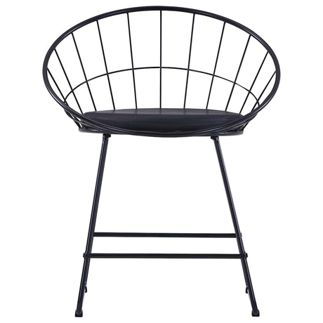 Vidaxl eetkamerstoelen met kunstleren zittingen 4 st staal zwart