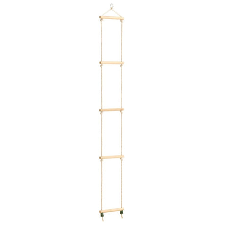 Vidaxl touwladder 30x168 cm massief hout en pe