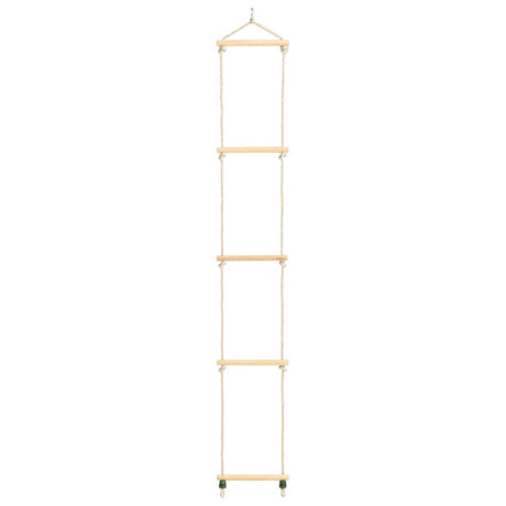Vidaxl touwladder 30x168 cm massief hout en pe