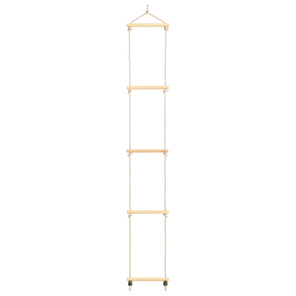 Vidaxl touwladder 30x168 cm massief hout en pe