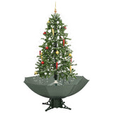 VidaXL Kerstboom sneeuwend met paraplubasis 170 cm groen