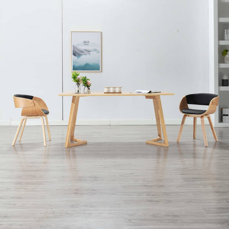Vidaxl eetkamerstoel gebogen hout en kunstleer zwart