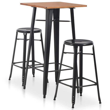 Vidaxl 3-delige barset staal zwart