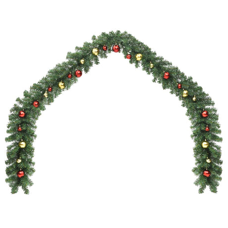 VidaXL Kerstslinger versierd met kerstballen 5 m