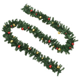 Vidaxl kerstslingers 4 st met kerstballen 270 cm pvc groen