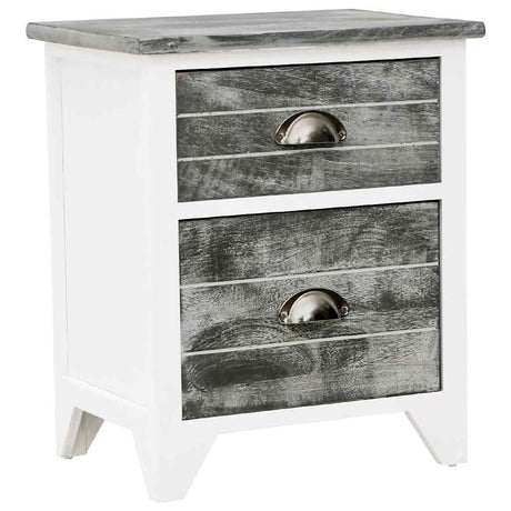 Vidaxl nachtkastje 38x28x45 cm paulowniahout grijs en wit