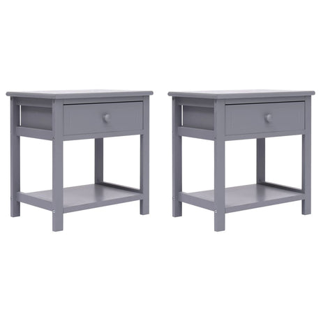 Vidaxl nachtkastje 2 st 40x29x42 cm paulowniahout grijs