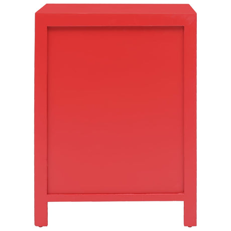 Vidaxl nachtkastje 38x28x52 cm paulowniahout rood