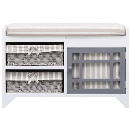 Vidaxl halbank 70x33,5x45 cm paulowniahout wit