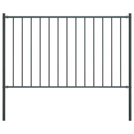 Vidaxl schuttingpaneel met palen gepoedercoat staal 1,81x0,75 m antraciet