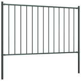 Vidaxl schuttingpaneel met palen gepoedercoat staal 1,81x0,75 m antraciet