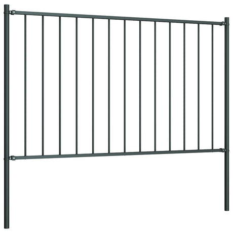 Vidaxl schuttingpaneel met palen gepoedercoat staal 1,81x0,75 m antraciet