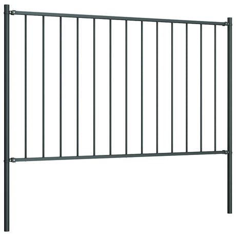 Vidaxl schuttingpaneel met palen gepoedercoat staal 1,81x1,25 m antraciet