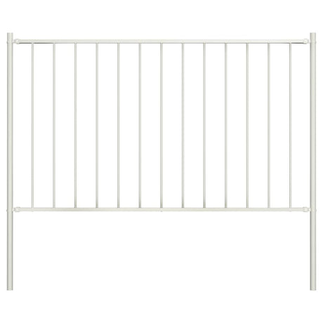 Vidaxl schuttingpaneel met palen gepoedercoat staal 1,81x0,75 m wit