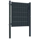 Vidaxl hekpoort pvc en staal 100x81 cm antraciet