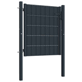Vidaxl hekpoort pvc en staal 100x100 cm antraciet
