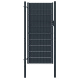 VidaXL Poort 100x164 cm PVC en staal antracietkleurig