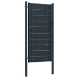 VidaXL Poort 100x164 cm PVC en staal antracietkleurig