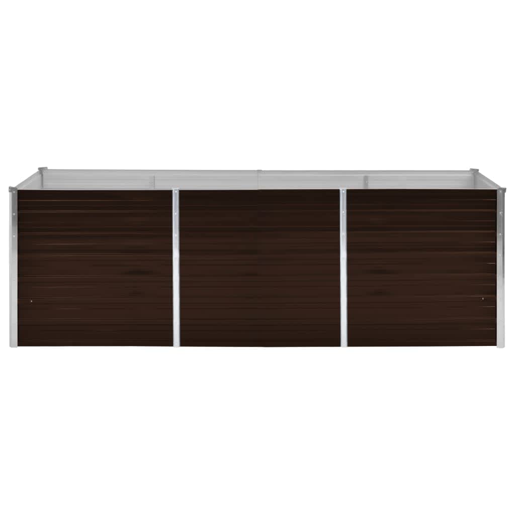 Vidaxl plantenbak verhoogd 240x80x77 cm gegalvaniseerd staal bruin