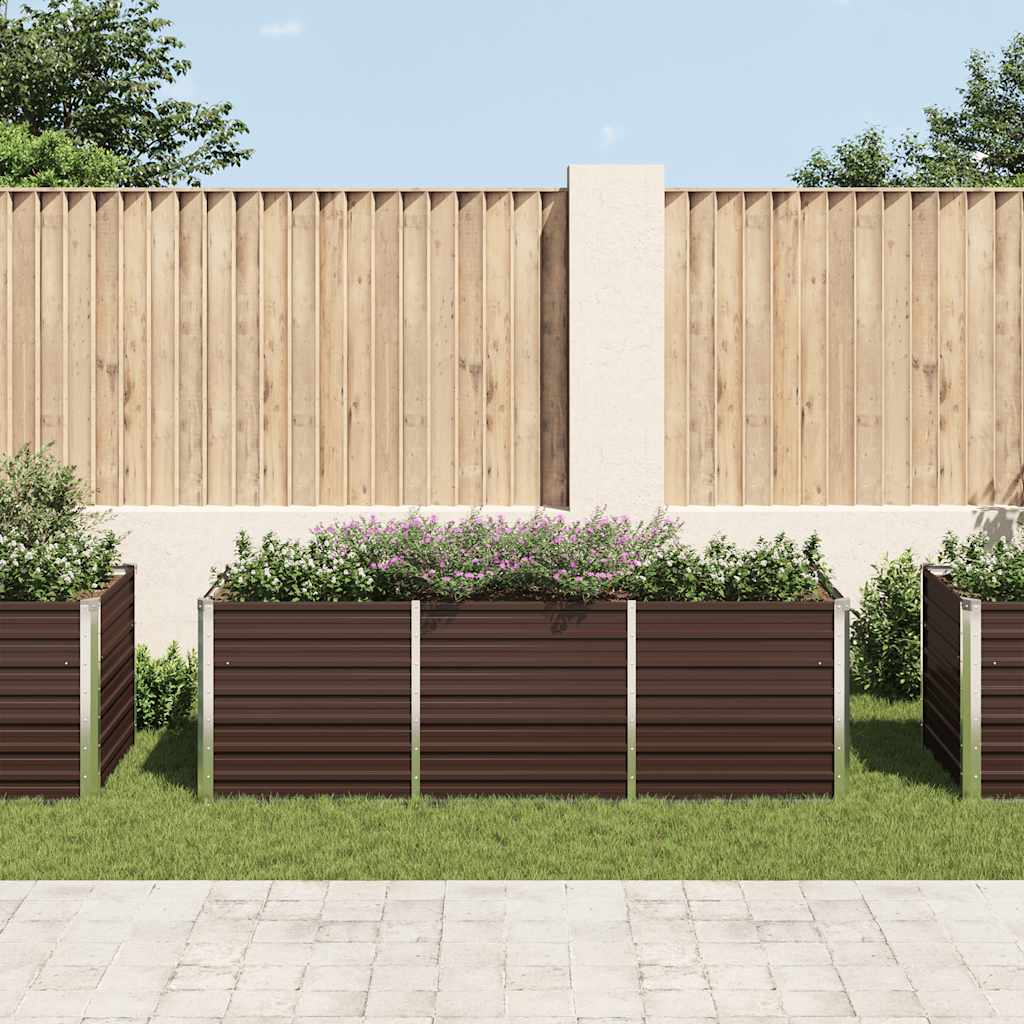 Vidaxl plantenbak verhoogd 240x80x77 cm gegalvaniseerd staal bruin