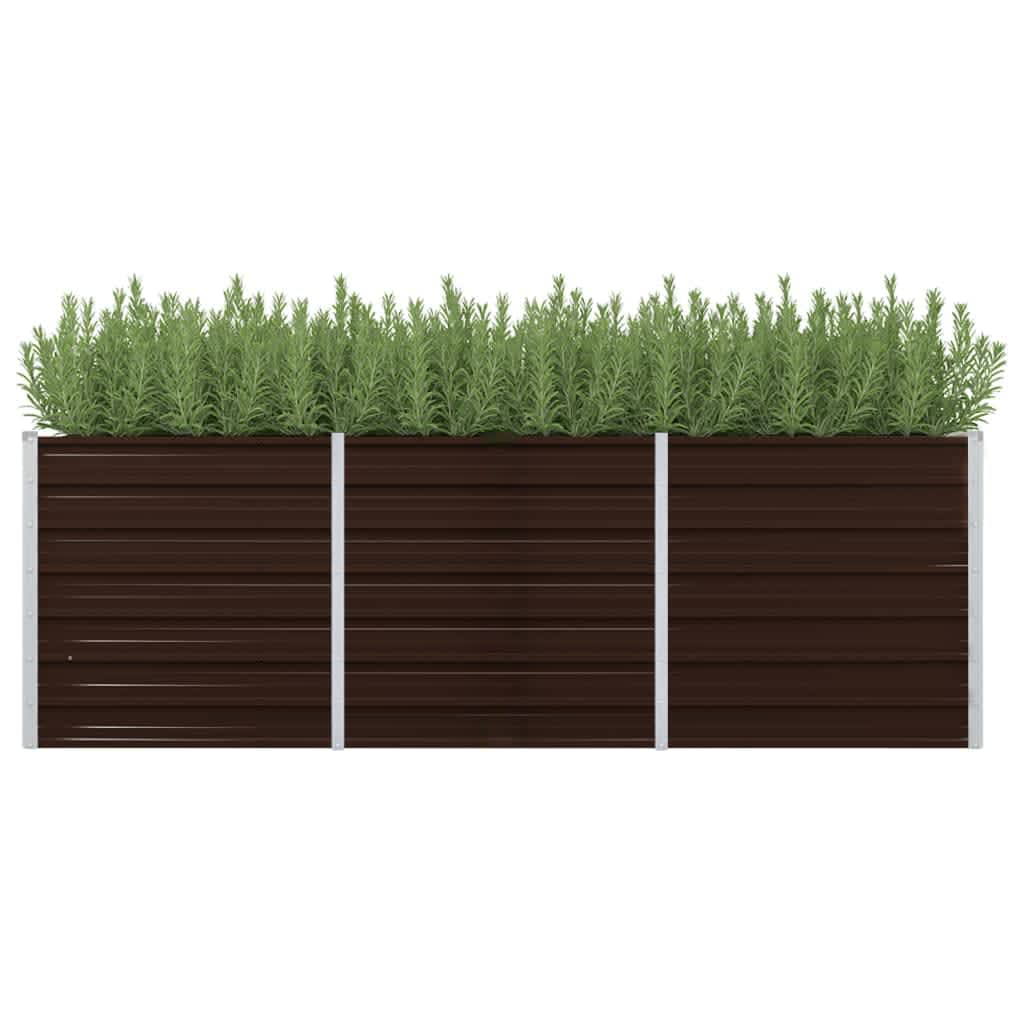 Vidaxl plantenbak verhoogd 240x80x77 cm gegalvaniseerd staal bruin