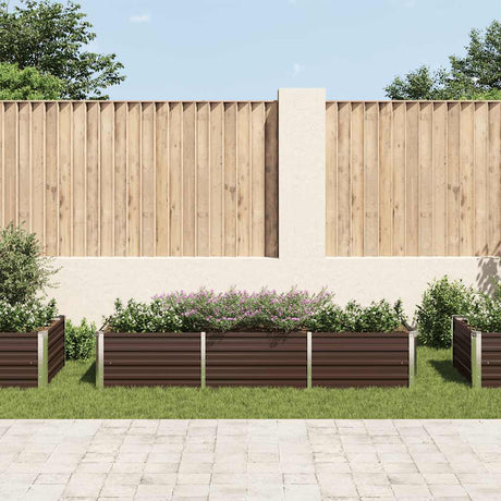 Vidaxl plantenbak verhoogd 240x80x45 cm gegalvaniseerd staal bruin