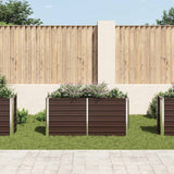 Vidaxl plantenbak verhoogd 160x40x77 cm gegalvaniseerd staal bruin
