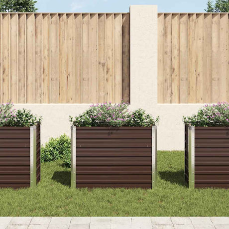 Vidaxl plantenbak verhoogd 100x40x77 cm gegalvaniseerd staal bruin