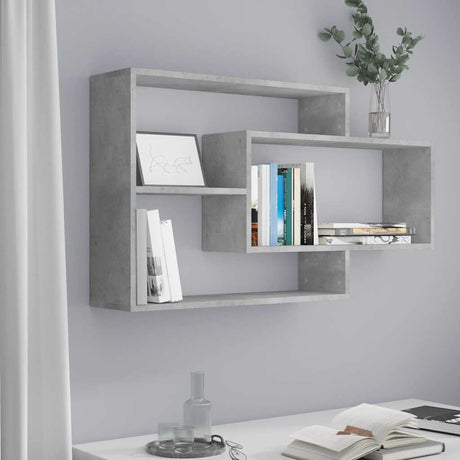 Vidaxl wandschappen 104x20x58,5 cm bewerkt hout betongrijs