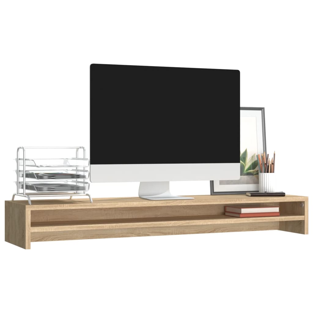 VidaXL Monitorstandaard 100x24x13 cm bewerkt hout sonoma eikenkleurig