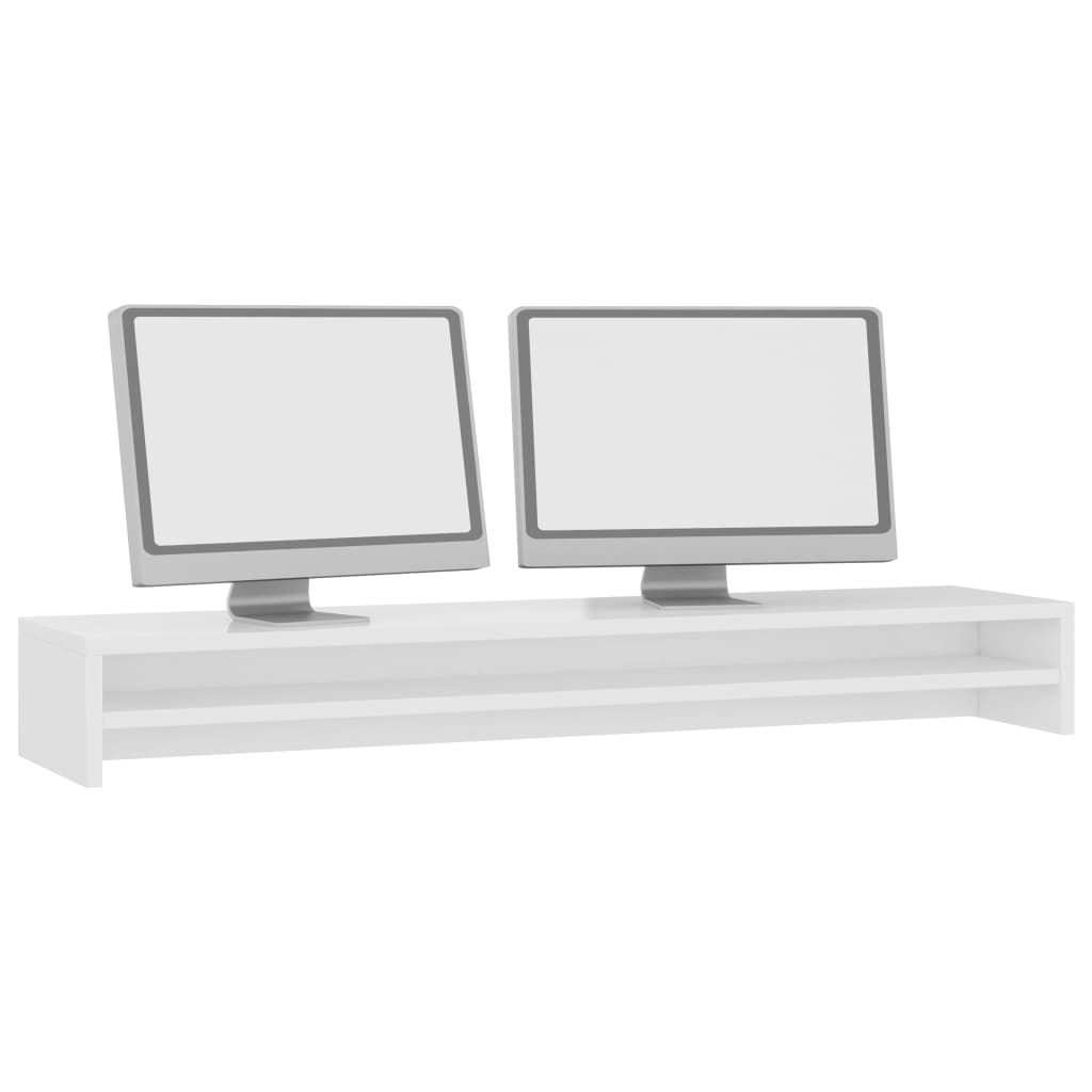 VidaXL Monitorstandaard 100x24x13 cm bewerkt hout hoogglans wit