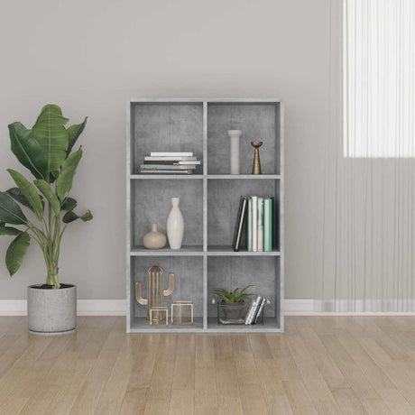 Vidaxl boekenkast dressoir 66x30x98 cm bewerkt hout betongrijs