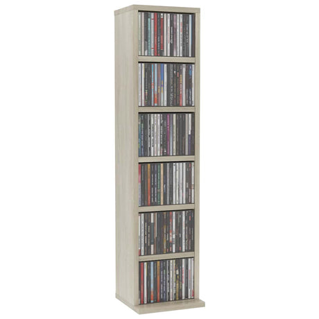 Vidaxl cd-kast 21x20x88 cm bewerkt hout sonoma eikenkleurig